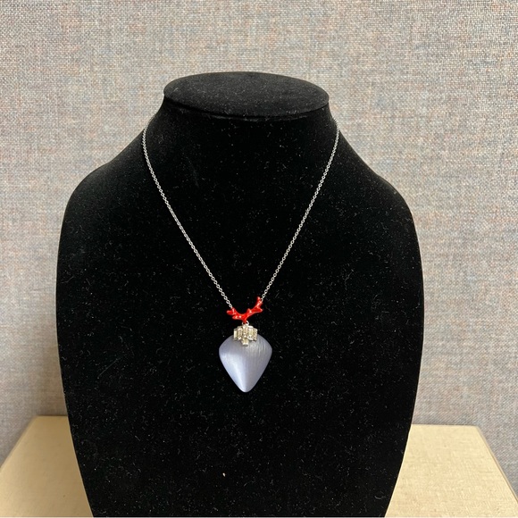 Alexis Bittar Coral Deco Lucite Pendant Necklace - Picture 1 of 8